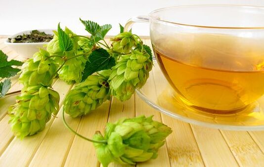 tea from the hop cone to increase strength